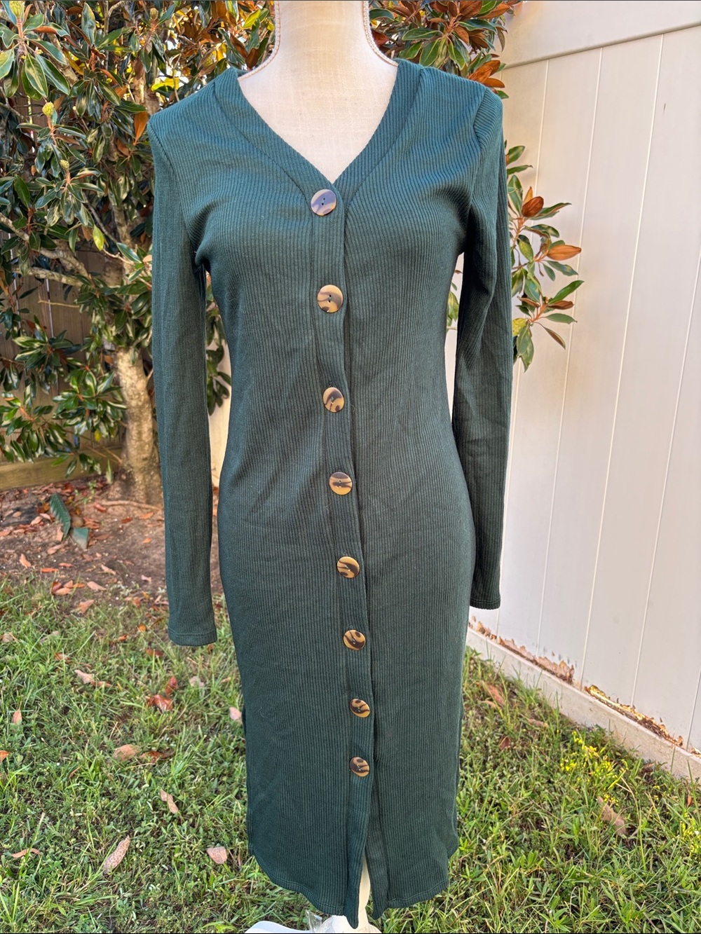 Forest green Button-Up Dress